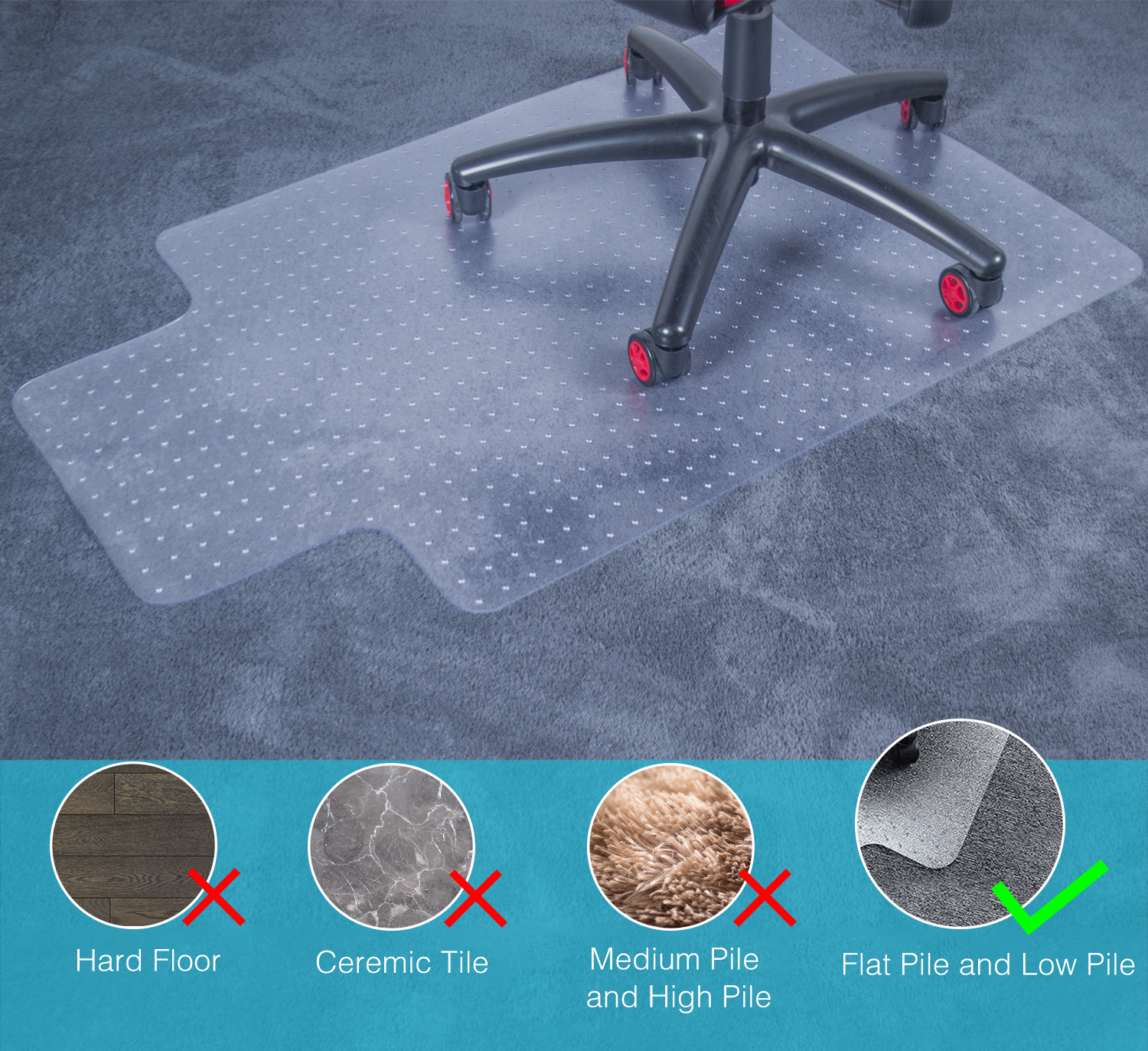 Heavy Duty Carpet Protector for Office Chair Plastic Office Desk High